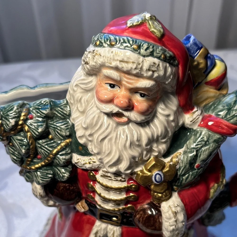 Beautiful Vintage Santa Pitcher Festive and Decorative
